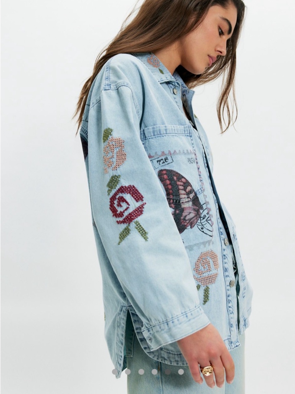 DENIM AND BONE DENIM STAMP BUTTON DOWN - Picture 3 of 5
